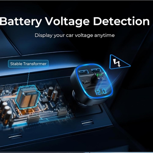 🎶🎵🎶 NIB FM Transmitter Car Bluetooth Wireless Radio Music Adapter Car Kit - Picture 3 of 11